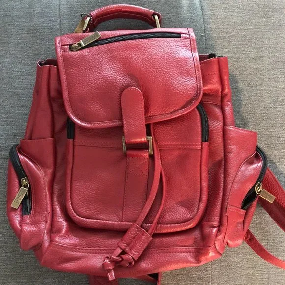 Claire Chase Travel Rose Red Backpack Colorado Oxford Backpack – Claire Chase main image 3